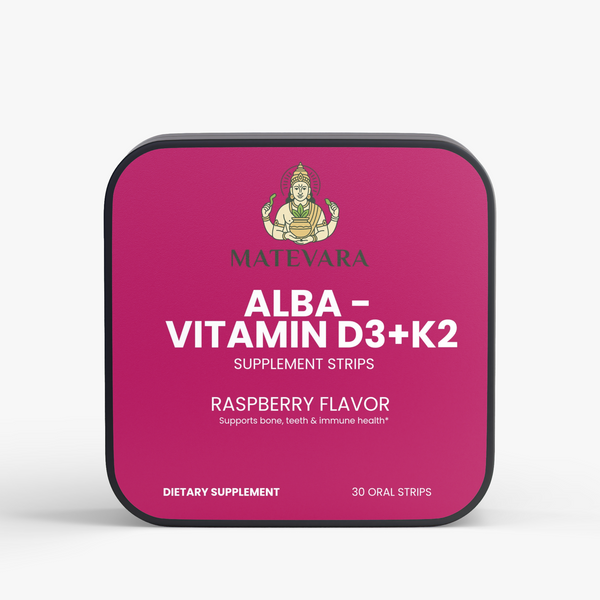ALBA Vitamin D3 + K2 Strips: Quick-Dissolve Oral Supplement for Bone & Calcium Wellness|