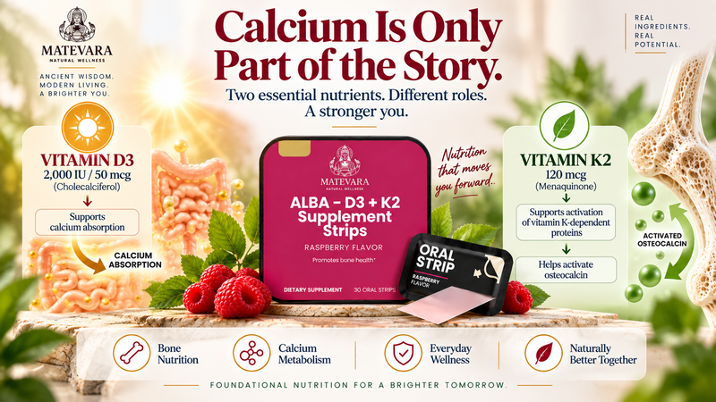 Vitamin D3 + K2: The Complete Evidence-Based Guide to Calcium, Bones & Everyday Nutrition