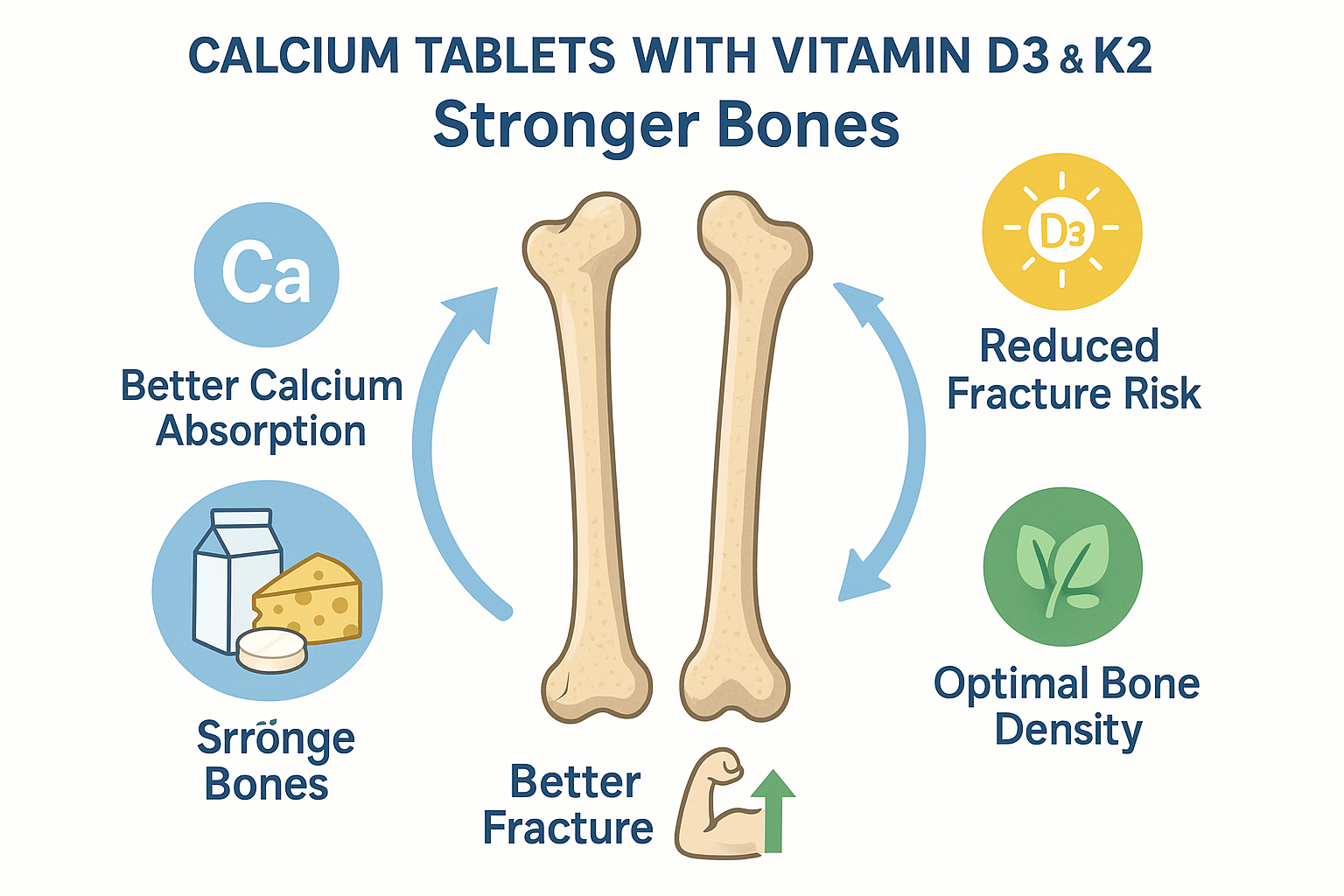 Top 7 Benefits of Calcium Tablets with Vitamin D3 & K2 for Bone Health