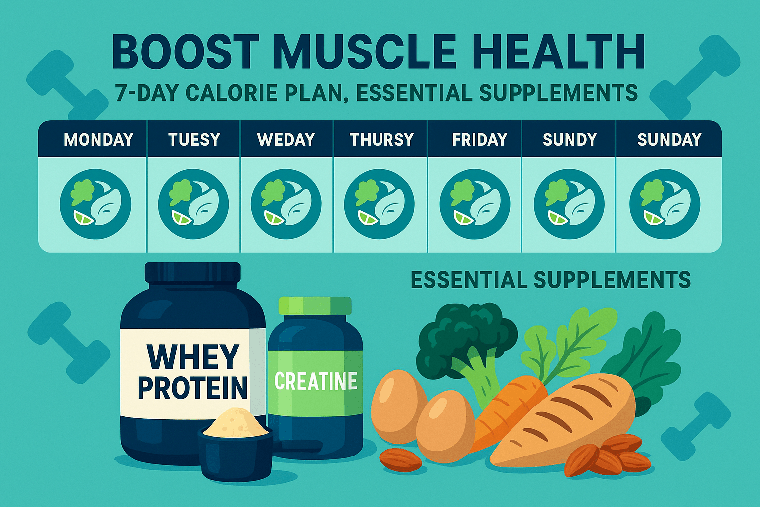 Boost Muscle Health: 7-Day Calorie Plan, Essential Supplements - Matevara