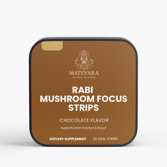 RABI Mushroom Mind Support Strips| Dissolvable Oral Strips | 30 Count (Chocolate)