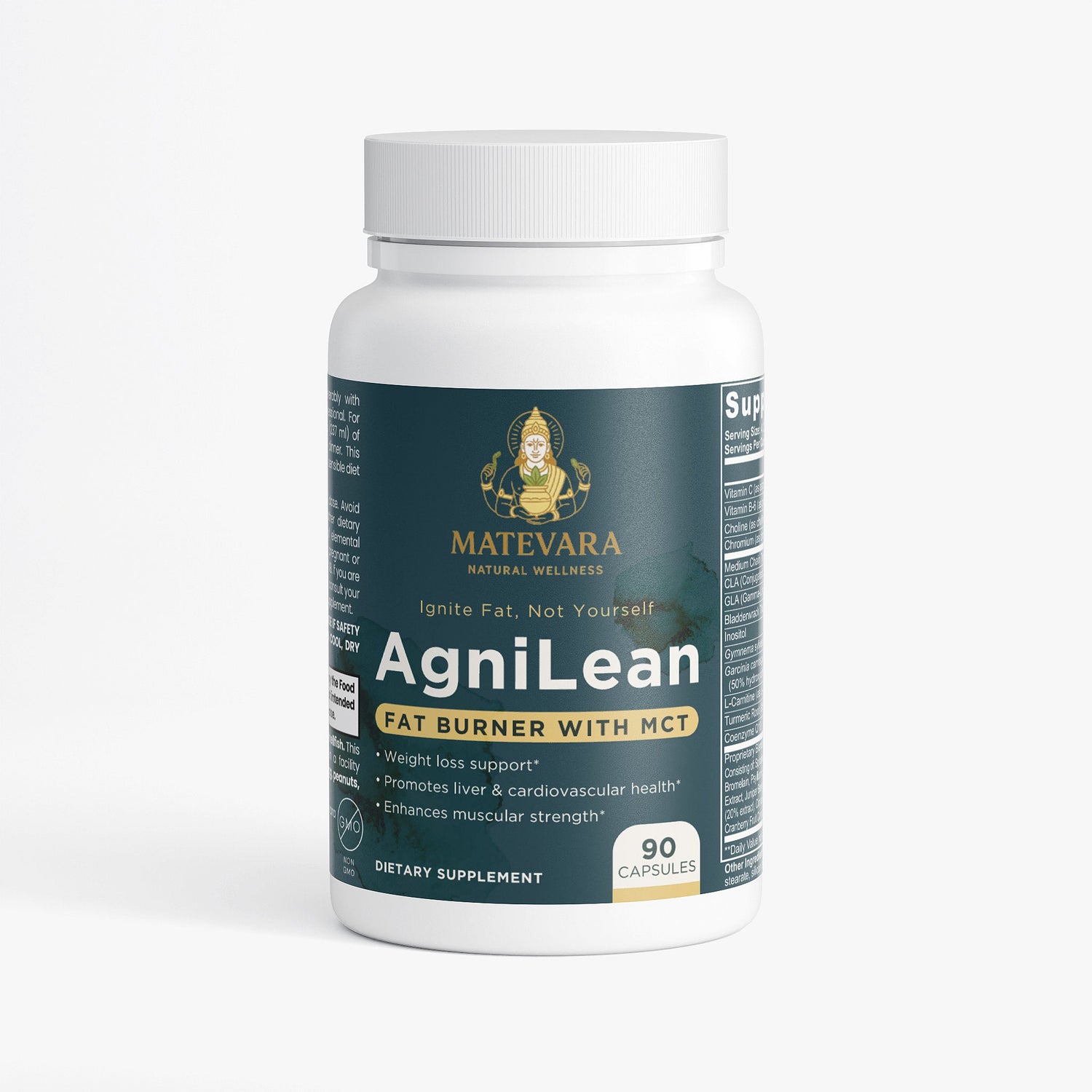 AgniLean Metabolism Support Capsules | MCT Oil & L-Carnitine | 90 Vegetarian Capsules | USA Made*