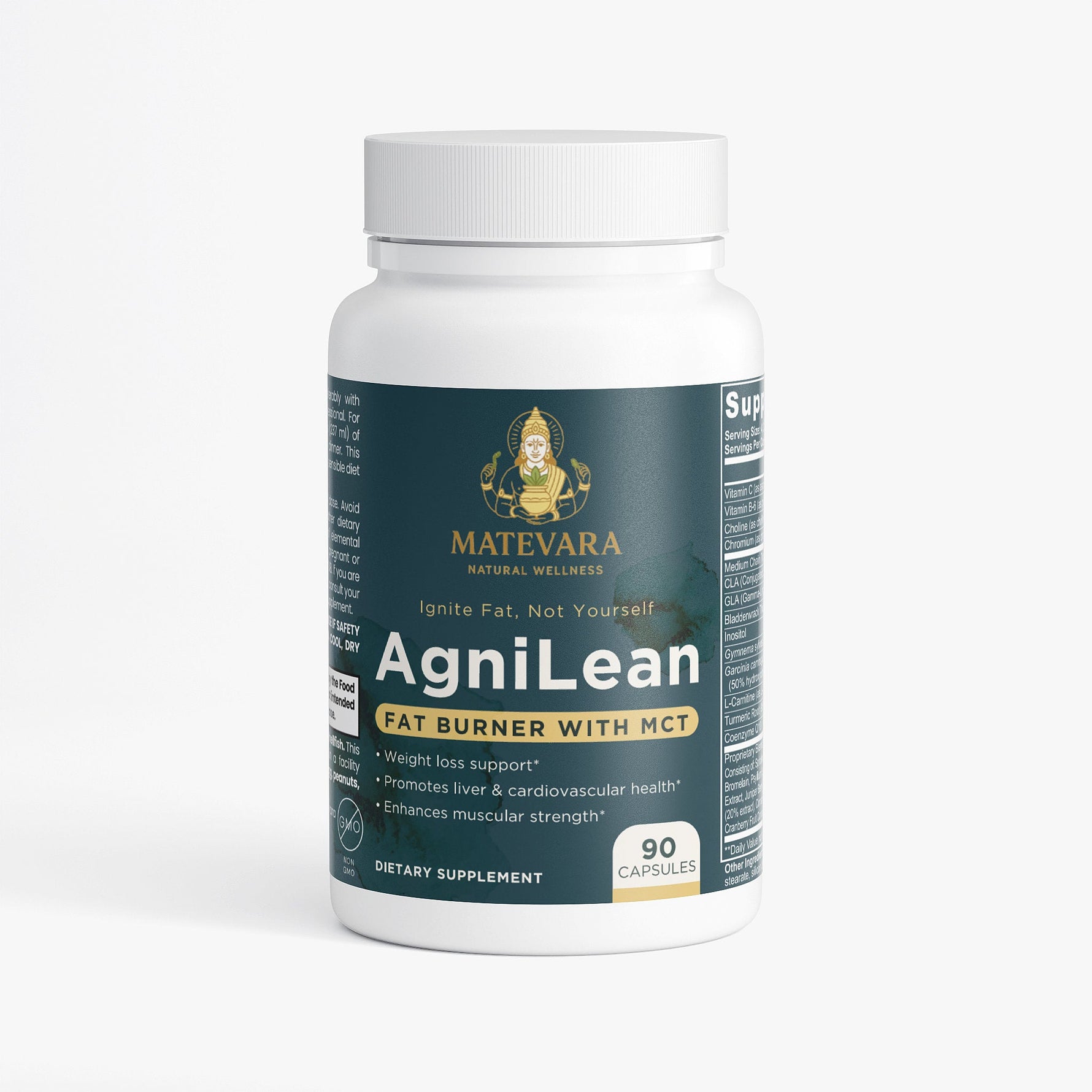 AgniLean Metabolism Support Capsules | MCT Oil & L-Carnitine | 90 Vegetarian Capsules | USA Made*