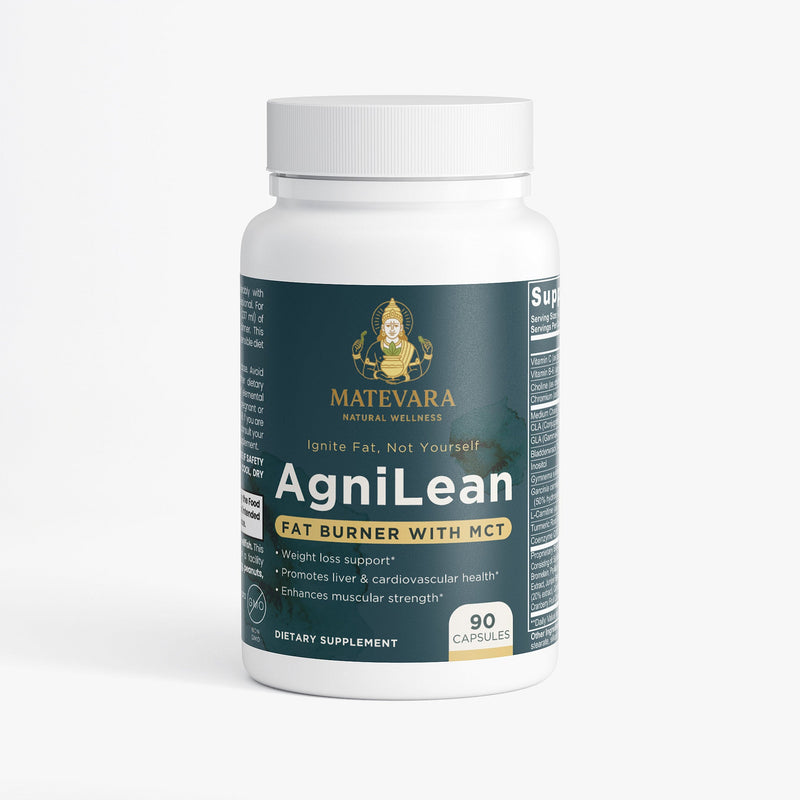 AgniLean Metabolism Support Capsules | MCT Oil & L-Carnitine | 90 Vegetarian Capsules | USA Made*