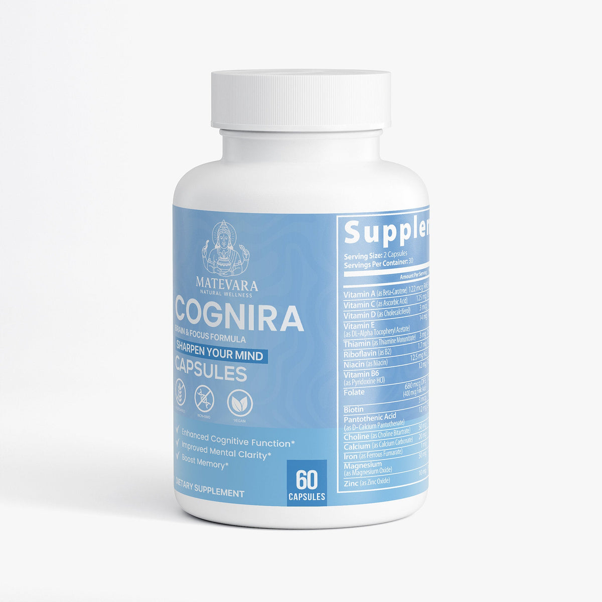 Cognira Daily Dietary Support | Cognitive Support | 60 Vegan Capsules