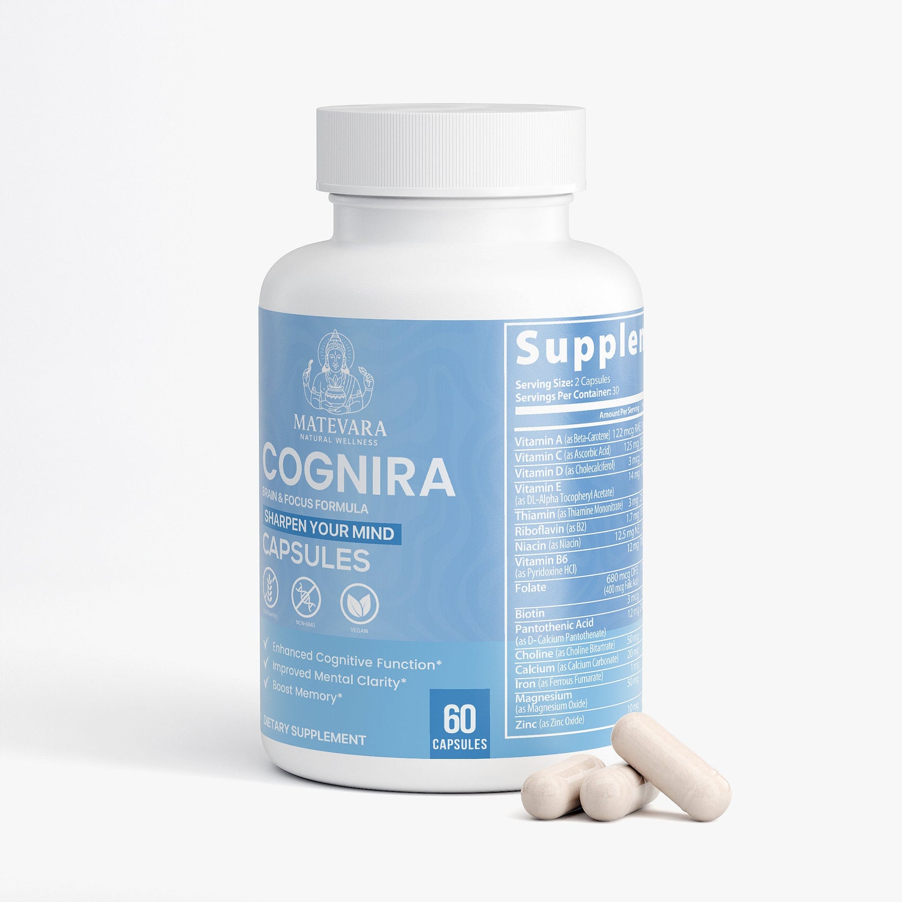 Cognira Daily Dietary Support | Cognitive Support | 60 Vegan Capsules