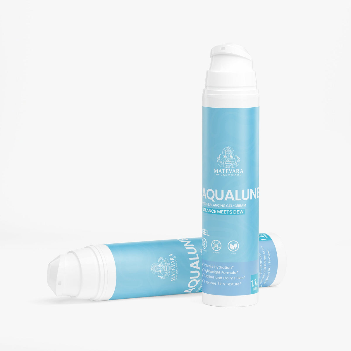 Aqualune Hydro Balancing Gel - Cream | Lightweight Hydrator with Green Tea & Allantoin | 1.7 fl oz / 50ml - Matevara