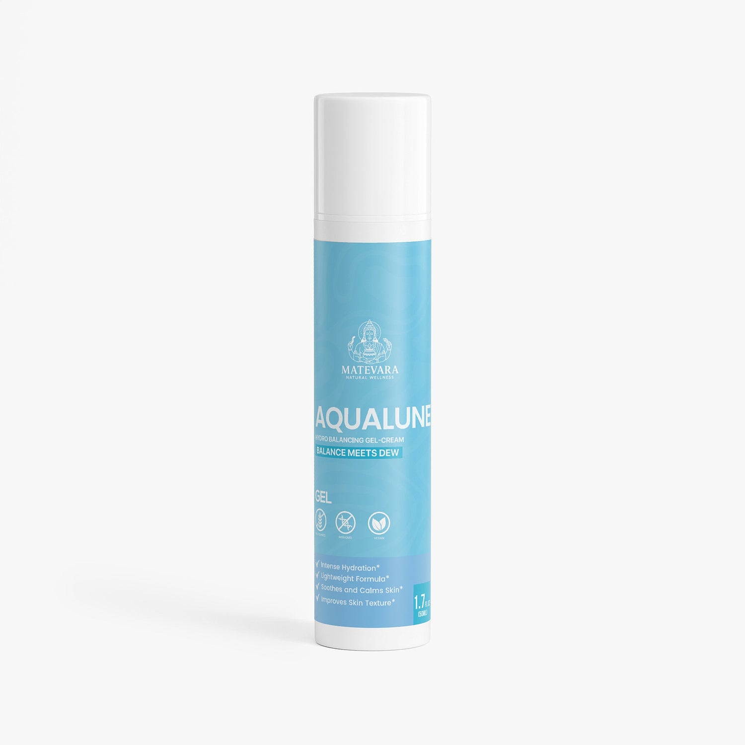 Aqualune Hydro Balancing Gel - Cream | Lightweight Hydrator with Green Tea & Allantoin | 1.7 fl oz / 50ml - Matevara