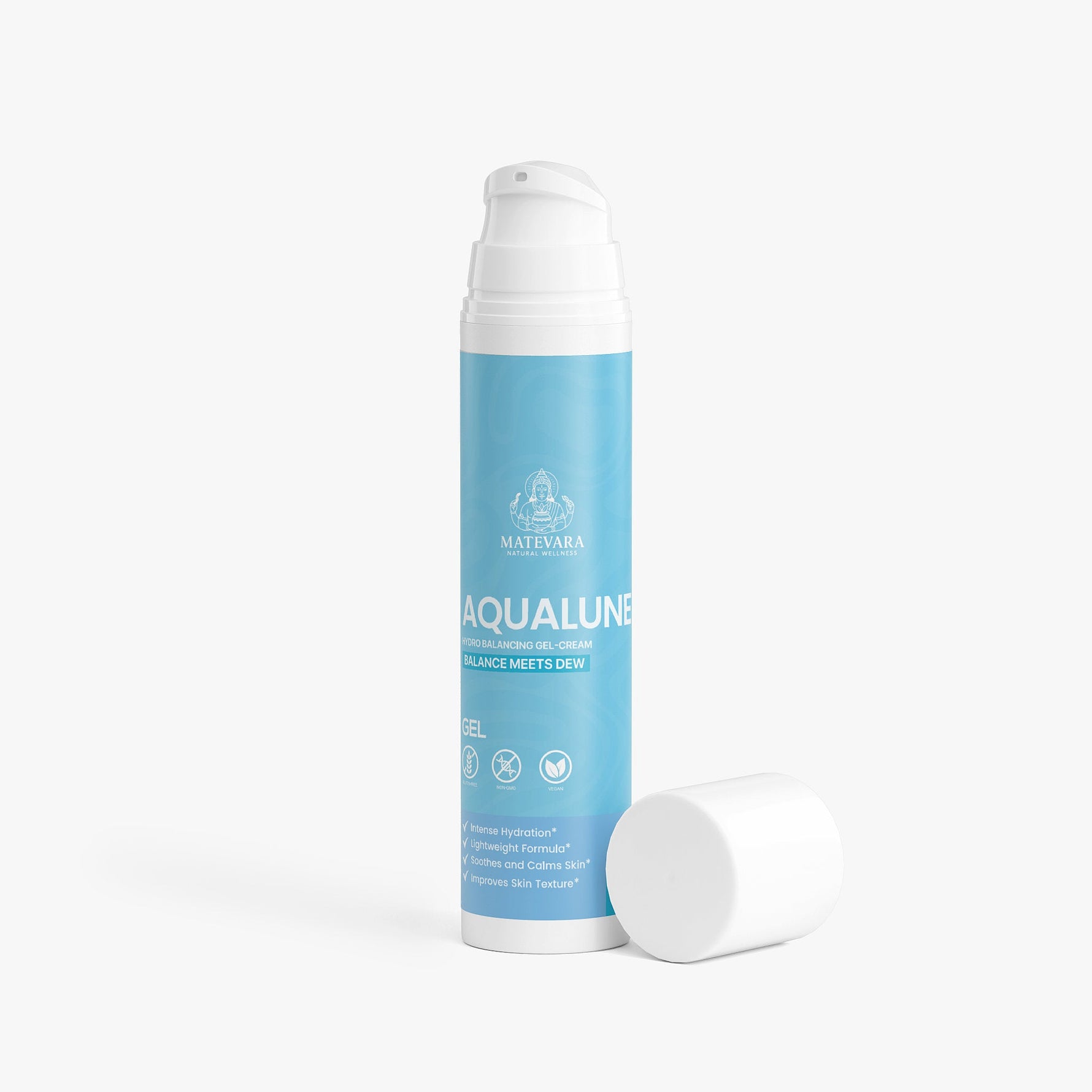 Aqualune Hydro Balancing Gel - Cream | Lightweight Hydrator with Green Tea & Allantoin | 1.7 fl oz / 50ml - Matevara