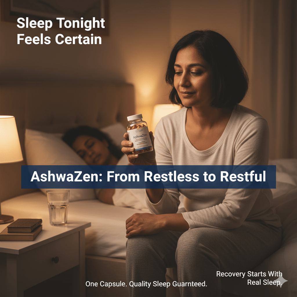 AshwaZen Organic Ashwagandha Capsules | Adaptogen for Stress Support with Black Pepper | 60 Count - Matevara