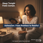 AshwaZen Organic Ashwagandha Capsules | Adaptogen for Stress Support with Black Pepper | 60 Count - Matevara