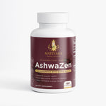 AshwaZen Organic Ashwagandha Capsules | Adaptogen for Stress Support with Black Pepper | 60 Count - Matevara