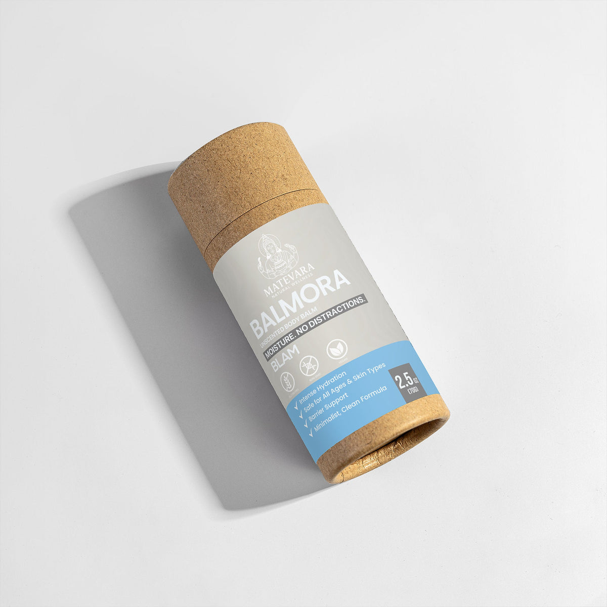 Balmora Unscented Body Balm Stick | Deep Moisturizing with Shea & Cocoa Butter | Eco-Friendly Solid Balm | 2.5 oz