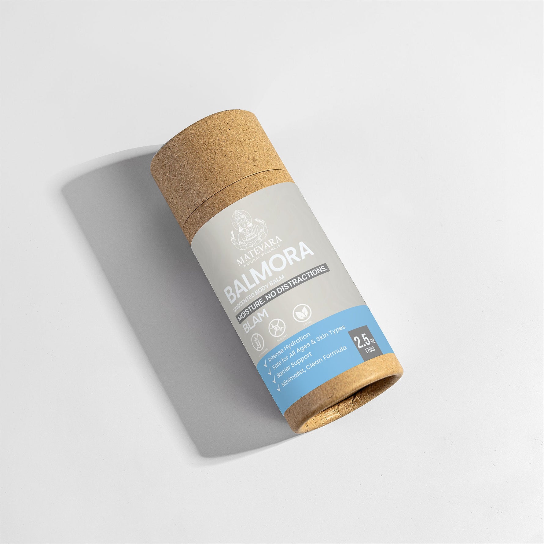 Balmora Unscented Body Balm Stick | Deep Moisturizing with Shea & Cocoa Butter | Eco-Friendly Solid Balm | 2.5 oz