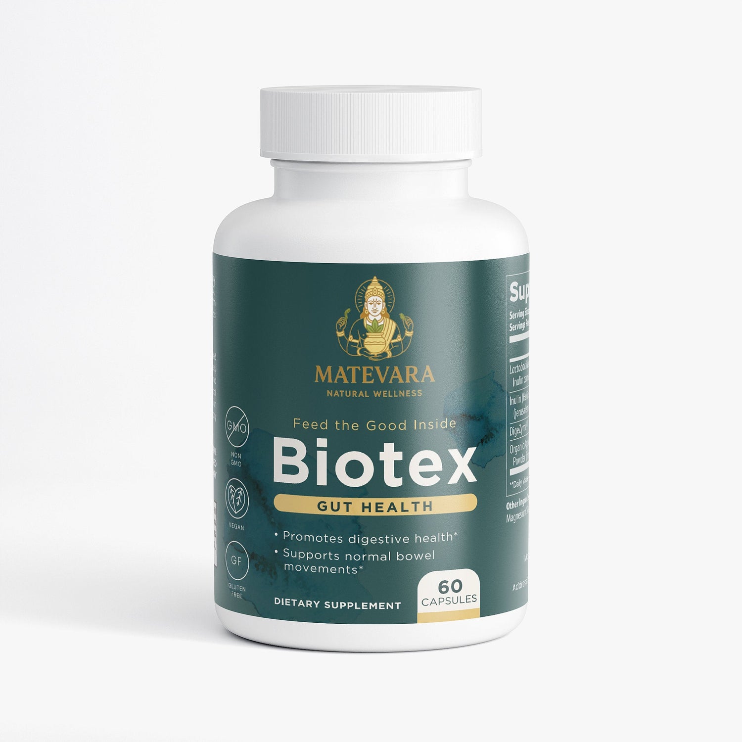 Biotex Probiotic & Enzyme Formula | Digestive Support with ACV, Inulin & L. acidophilus