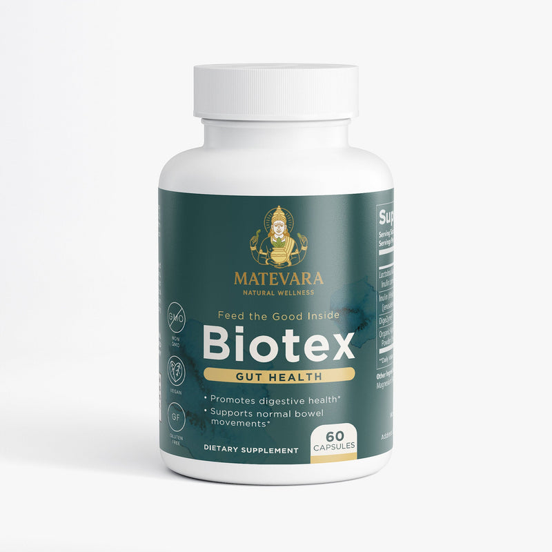 Biotex Probiotic & Enzyme Formula | Digestive Support with ACV, Inulin & L. acidophilus