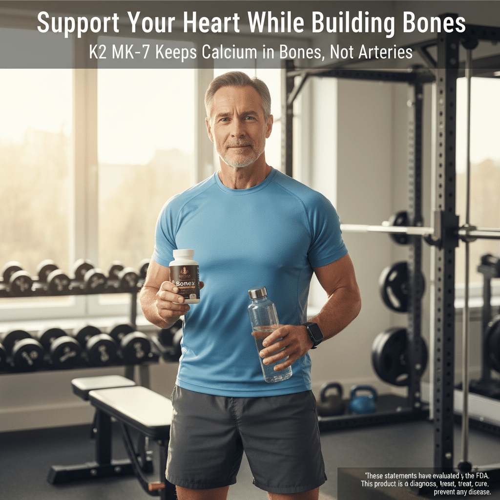 Bonex Bone & Cardiovascular-Wellness | D3 K2 MK - 7 & Calcium Capsules with BioPerine® for Absorption | 60 Count - Matevara