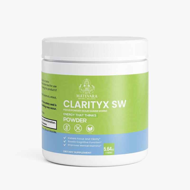 ClarityX SW Focus Powder (Sour Gummi Worm) | Nootropic Drink Mix for Focus and Energy | 160g - Matevara