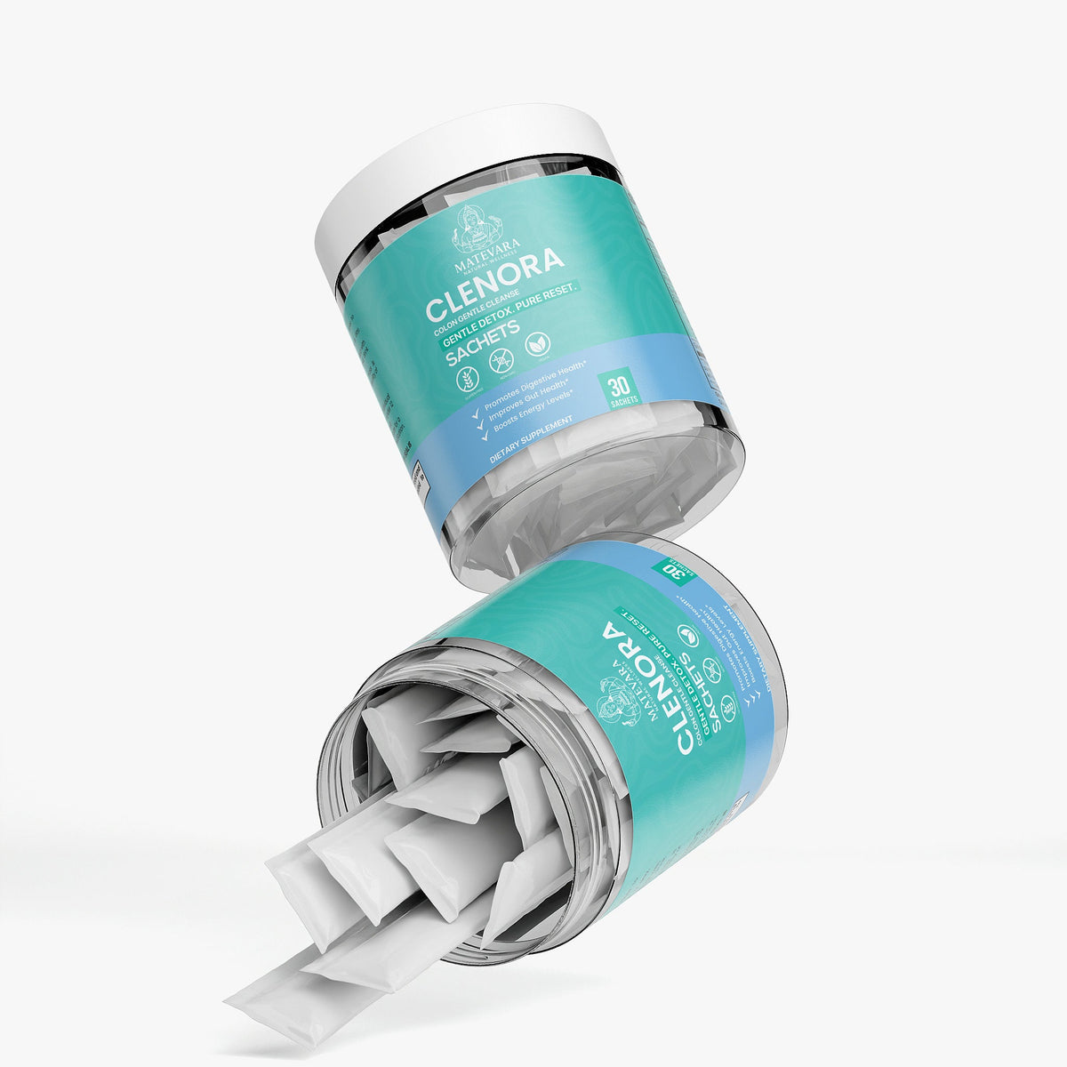 Clenora Fiber Support Powder | Psyllium Husk, Ginger | 30 Sachets