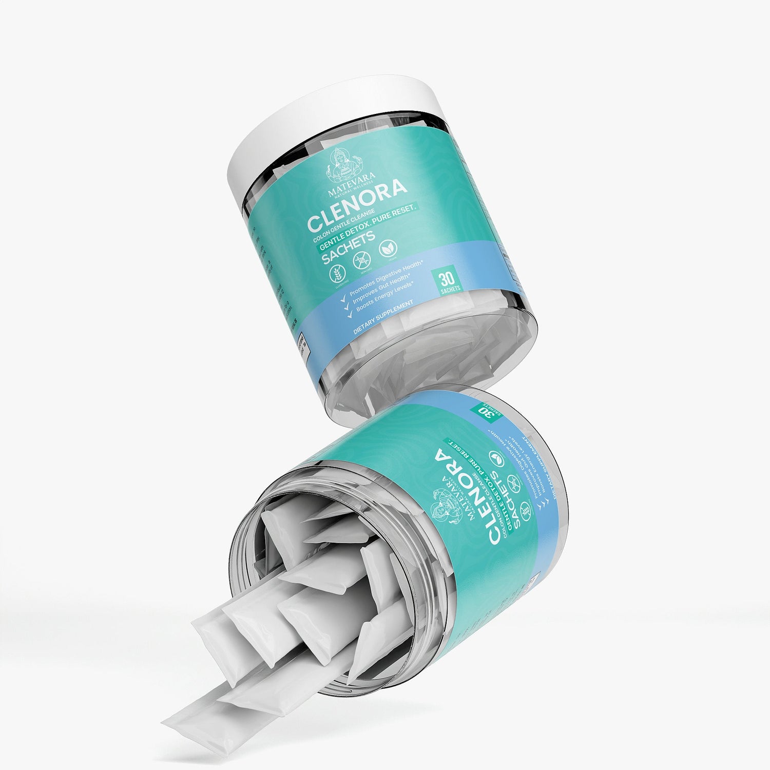 Clenora Fiber Support Powder | Psyllium Husk, Ginger | 30 Sachets