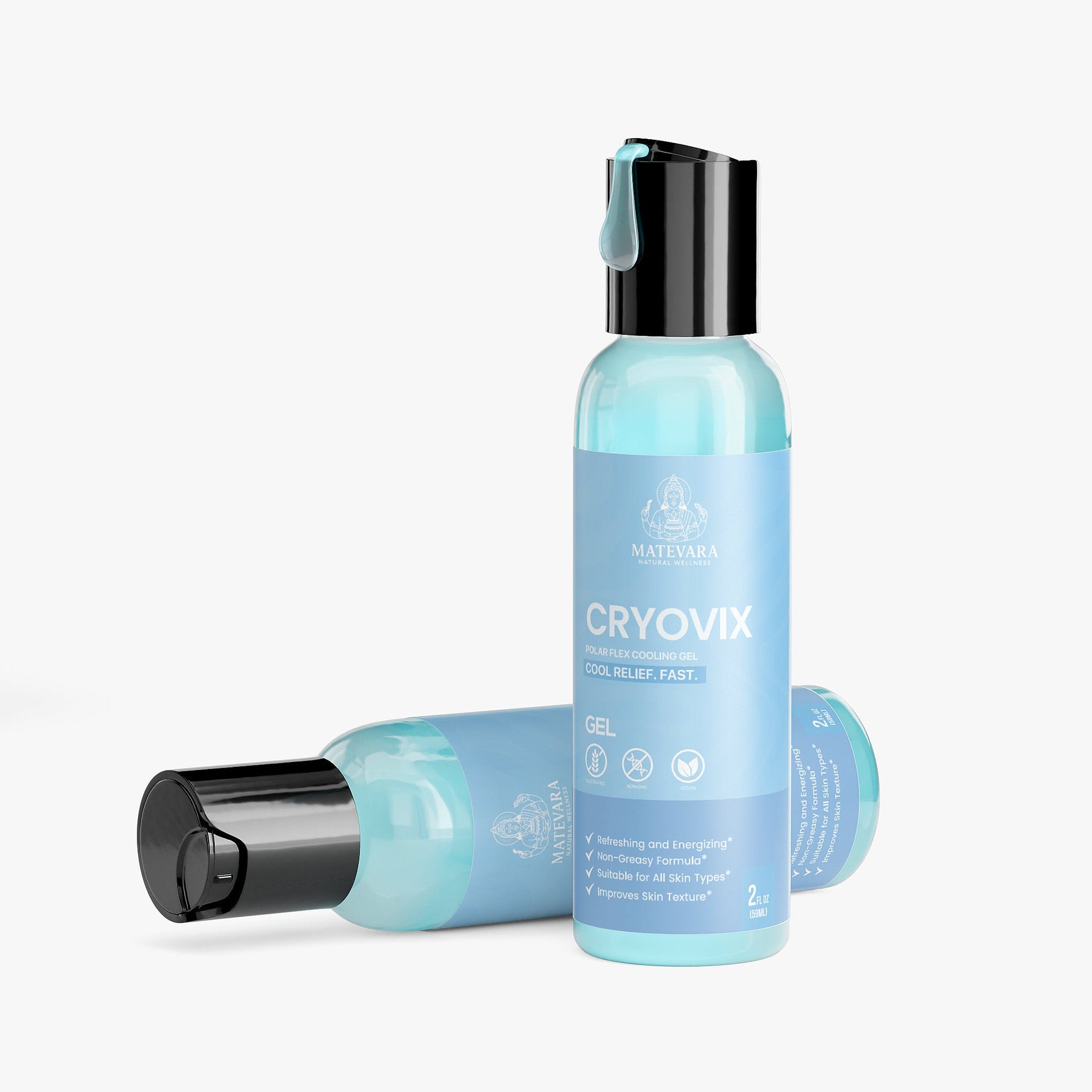 Cryovix Polar Flex Cooling Gel | Post - Workout Muscle Massage with Menthol, Arnica & Aloe Vera | 2 oz - Matevara