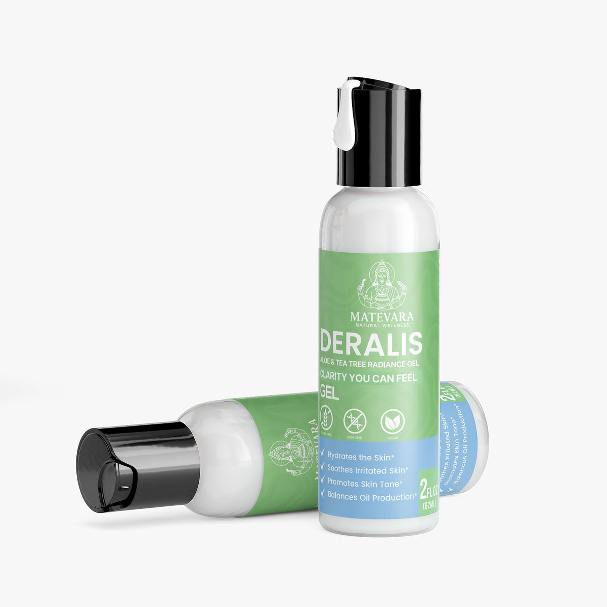 Deralis Aloe & Tea Tree Radiance Gel | Skin Balancing Gel with Black Willow Bark & Cucumber Extract | 2.2 fl oz - Matevara