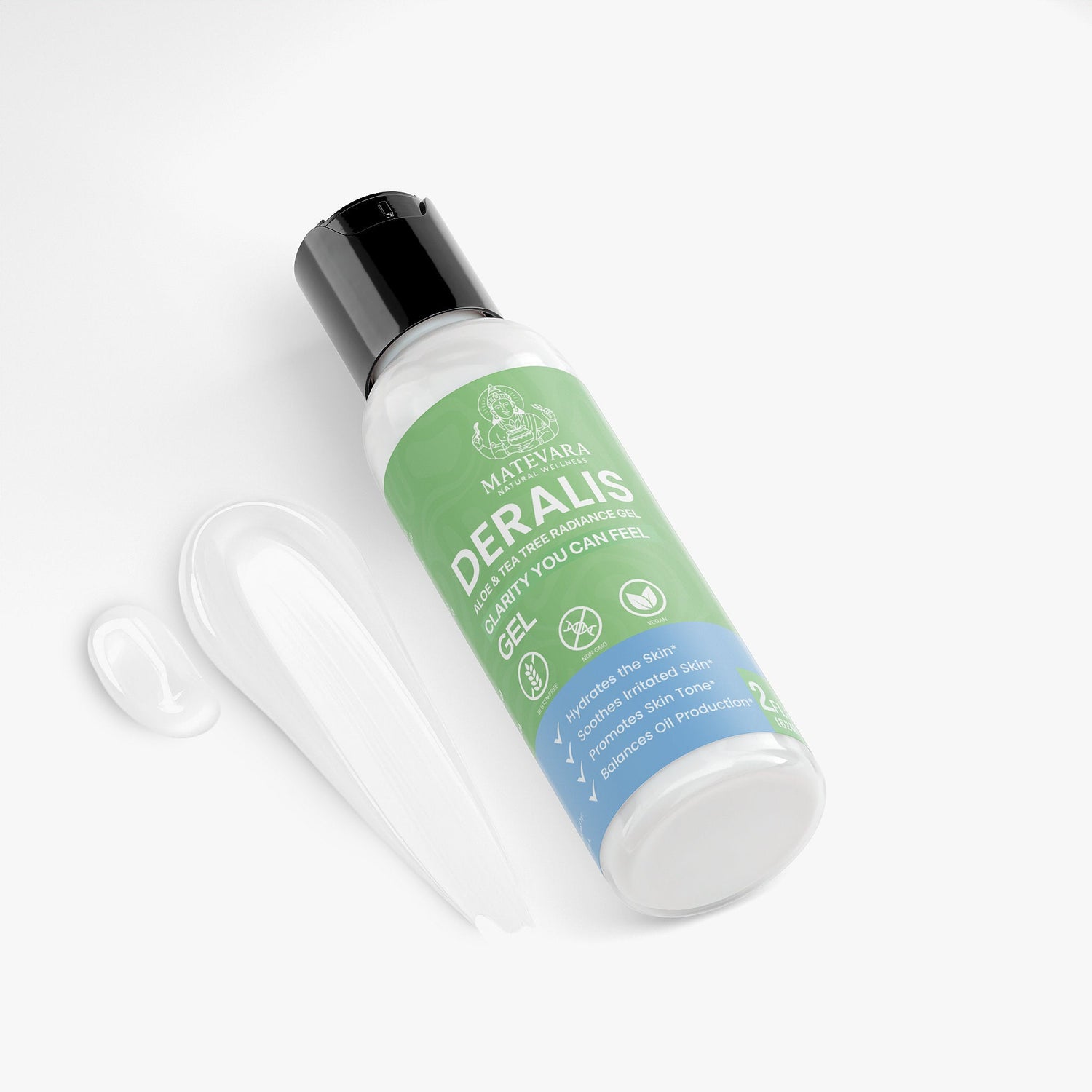 Deralis Aloe & Tea Tree Radiance Gel | Skin Balancing Gel with Black Willow Bark & Cucumber Extract | 2.2 fl oz - Matevara