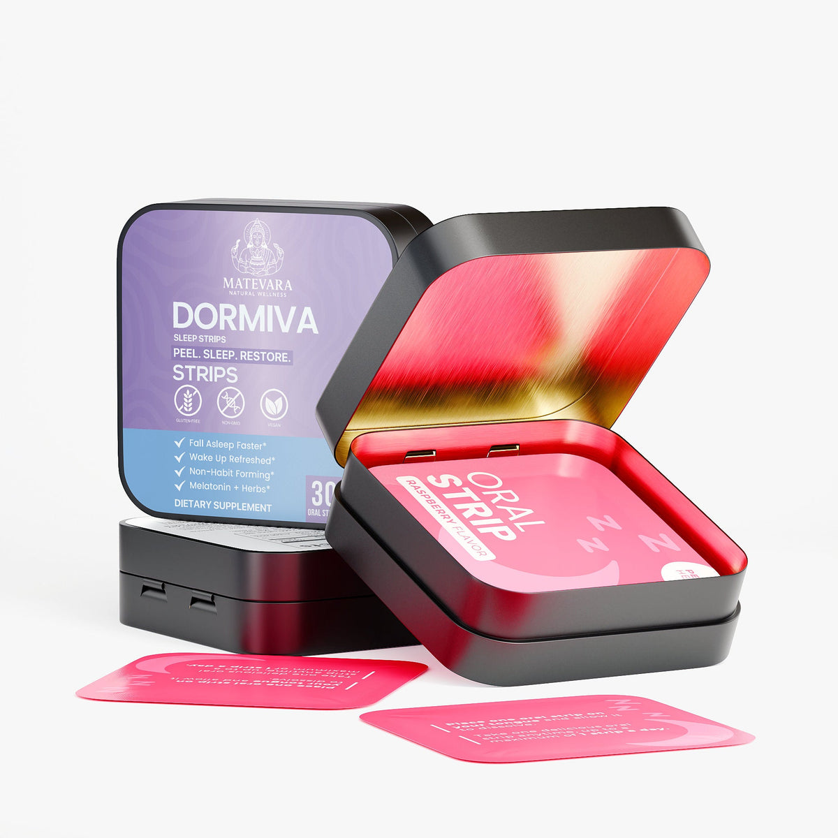 Dormiva Sleep Strips | Melatonin & Botanical Blend for Calming Support and Healthy Rest Cycles | Raspberry Oral Strips | 30 Count*