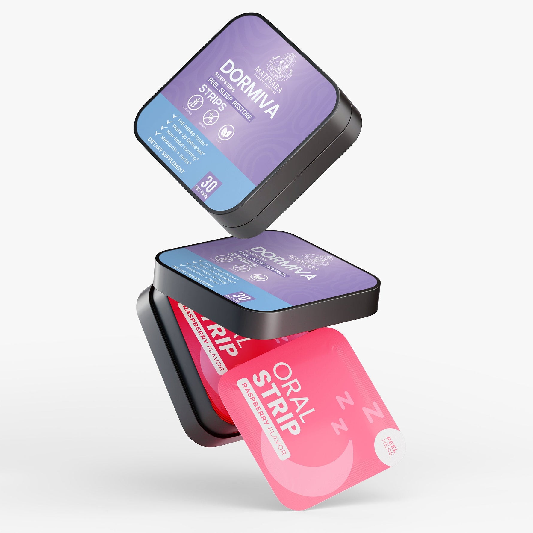 Dormiva Sleep Strips | Melatonin & Botanical Blend for Calming Support and Healthy Rest Cycles | Raspberry Oral Strips | 30 Count*