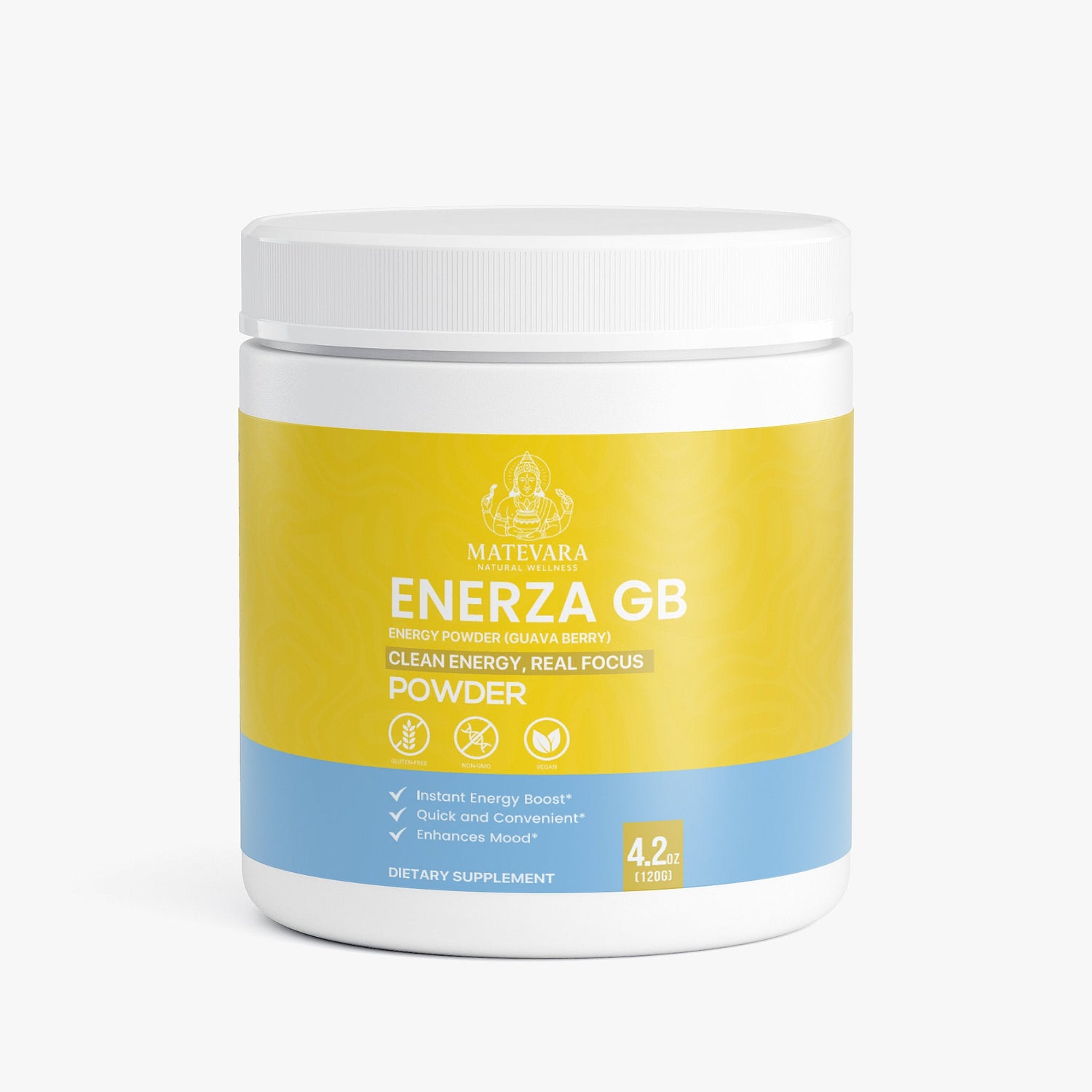 Enerza GB Energy Powder (Guava Berry) | Sustained Focus with Caffeine, L - Theanine & Electrolytes | Sugar - Free | 120g - Matevara