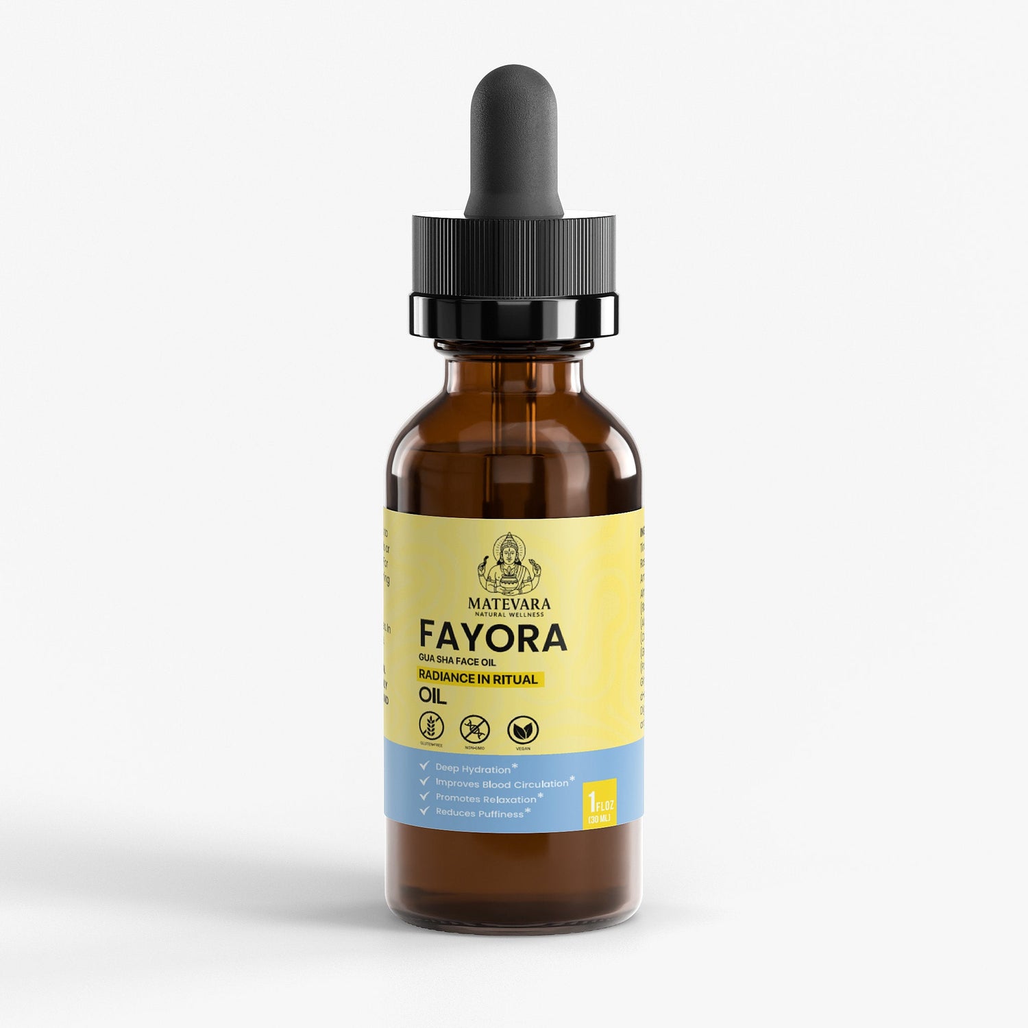 Fayora Gua Sha Face Oil | Radiance & Elasticity Support with Rosehip, Ginseng & Vitamin E | 1 fl oz (30ml) - Matevara