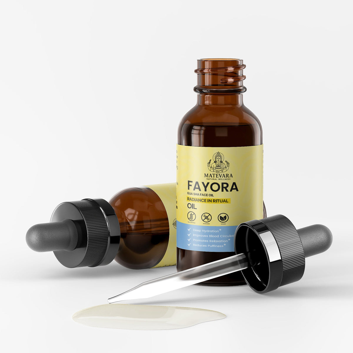 Fayora Gua Sha Face Oil | Radiance & Elasticity Support with Rosehip, Ginseng & Vitamin E | 1 fl oz (30ml) - Matevara