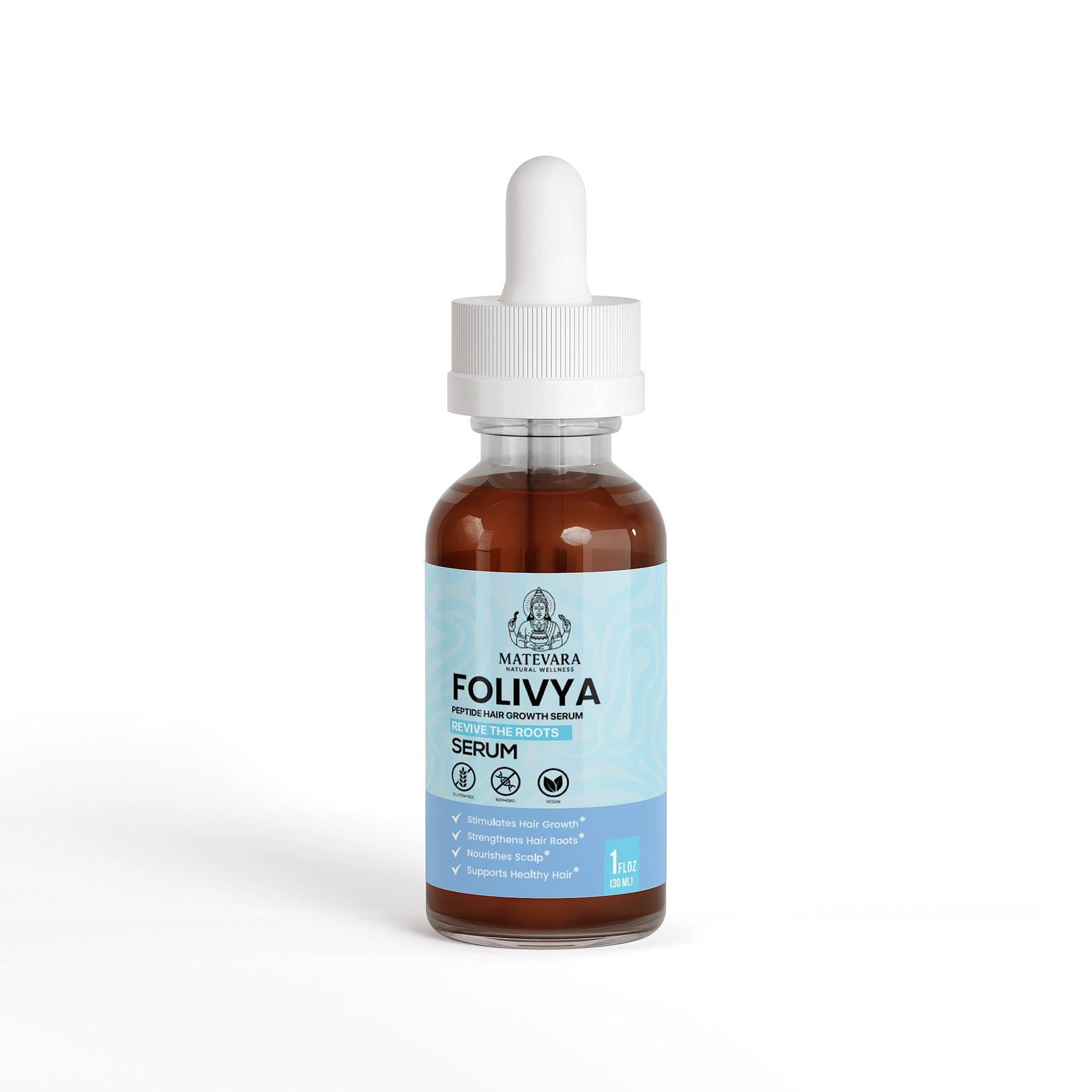 Folivya Peptide Hair Serum | 5 Peptides + Saw Palmetto & Rosemary | Scalp Strengthening Formula | 1 fl oz - Matevara