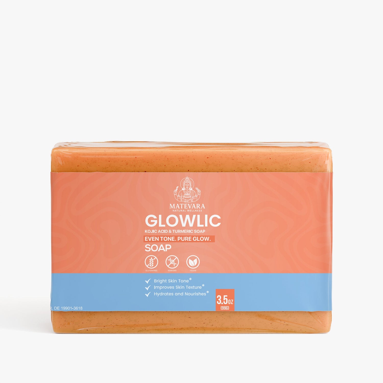 Glowlic Kojic Acid & Turmeric Soap | Brightening & Even Tone Support | Cleansing Bar with Shea Butter | 3.5 oz - Matevara
