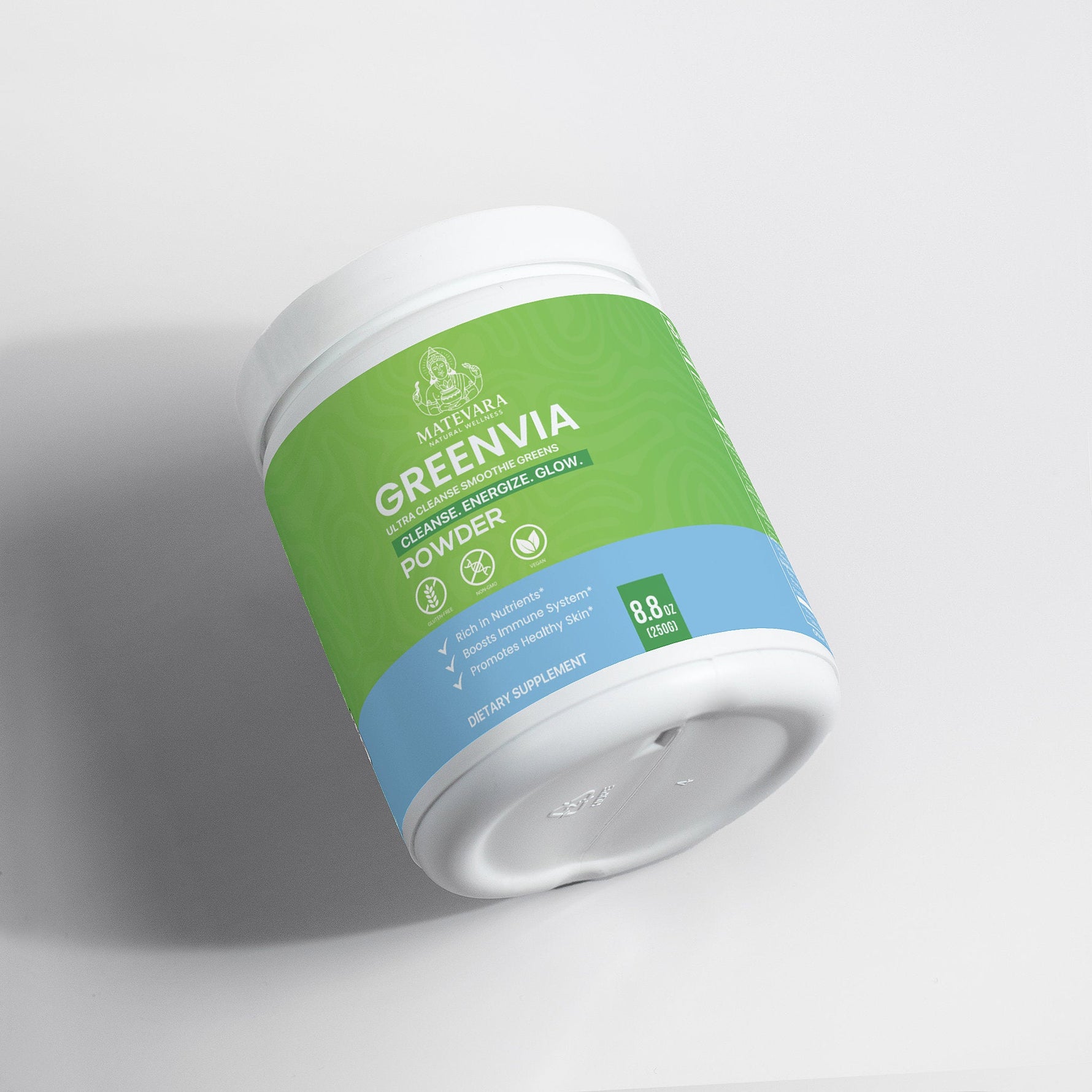 Greenvia Ultra Cleanse Smoothie Greens | Organic Grasses, Spirulina & Adaptogens | Superfood Powder Blend | 250g - Matevara