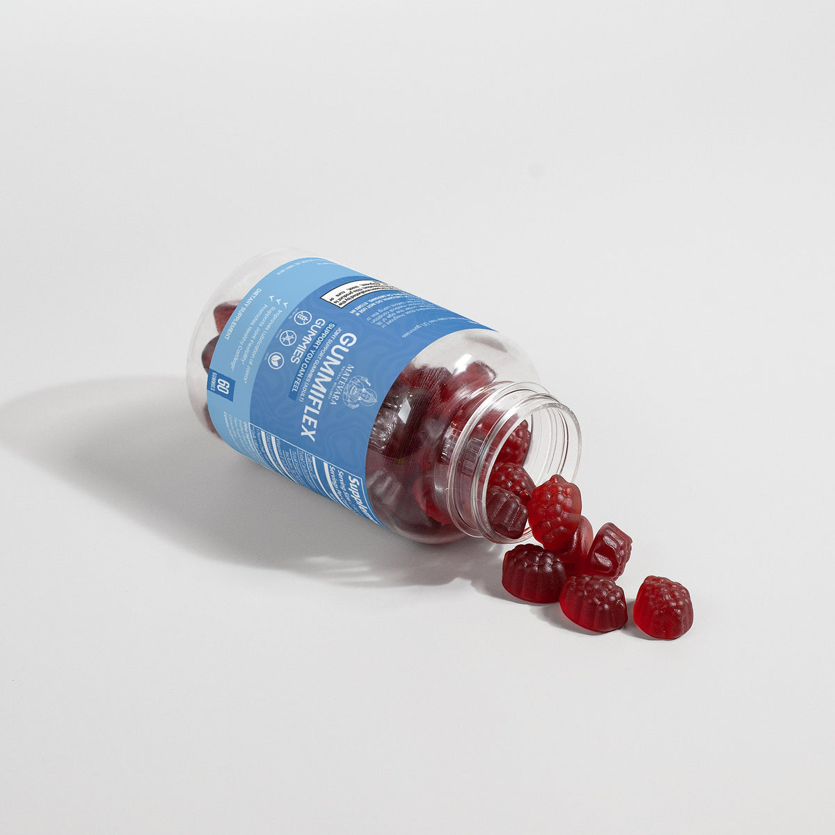 Gummiflex Joint Support Gummies | Glucosamine Sulfate for Cartilage & Joint Health | 60 Raspberry Gummies | Adults - Matevara