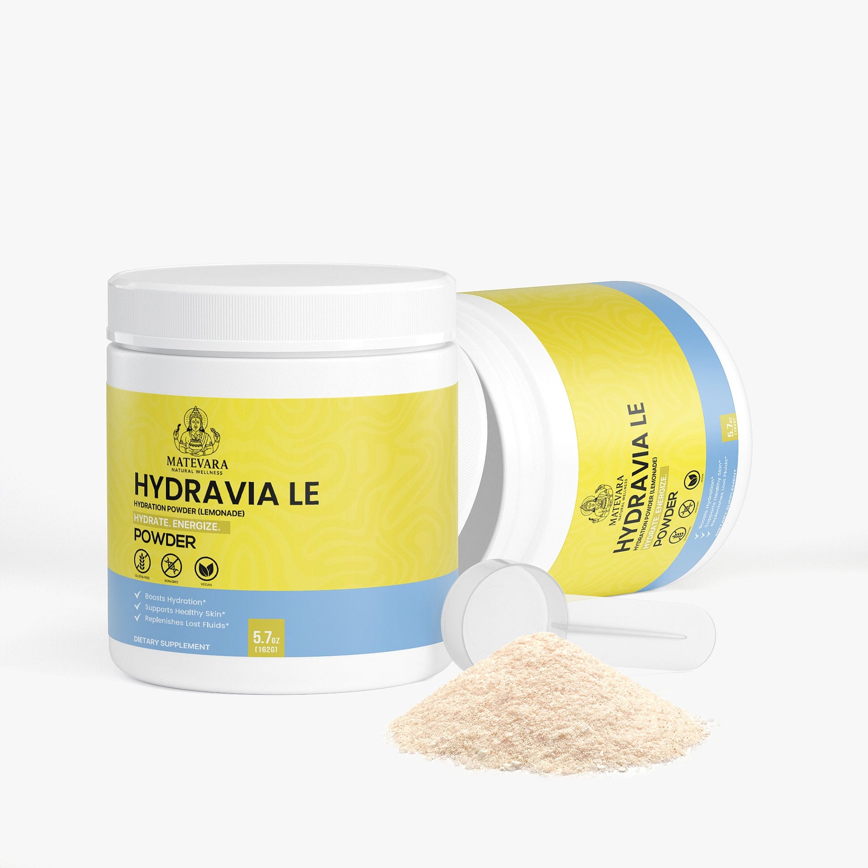 Hydravia Le Hydration Powder | Electrolyte Drink Mix with B Vitamins | Sugar - Free Lemonade Flavor | 5.71 oz (30 Servings) - Matevara