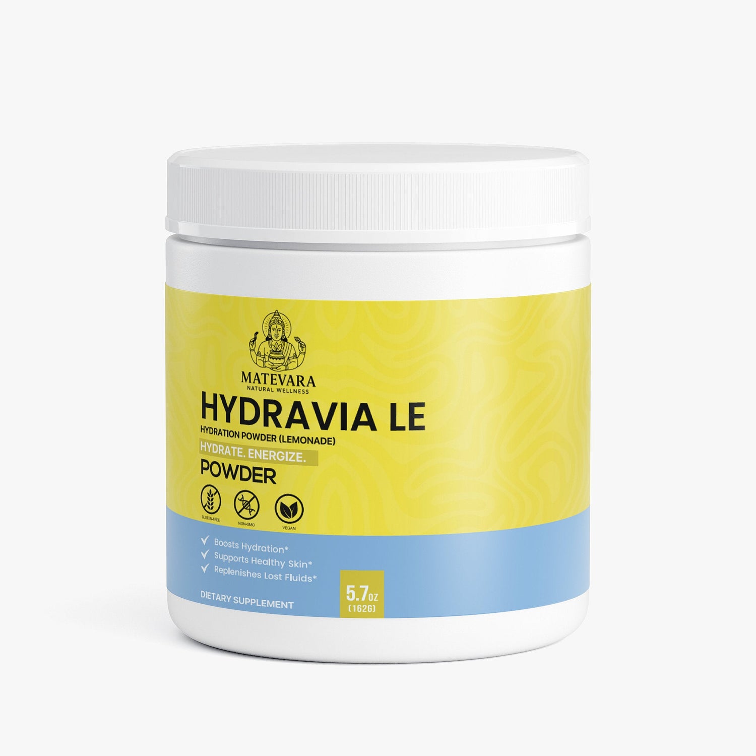 Hydravia Le Hydration Powder | Electrolyte Drink Mix with B Vitamins | Sugar - Free Lemonade Flavor | 5.71 oz (30 Servings) - Matevara