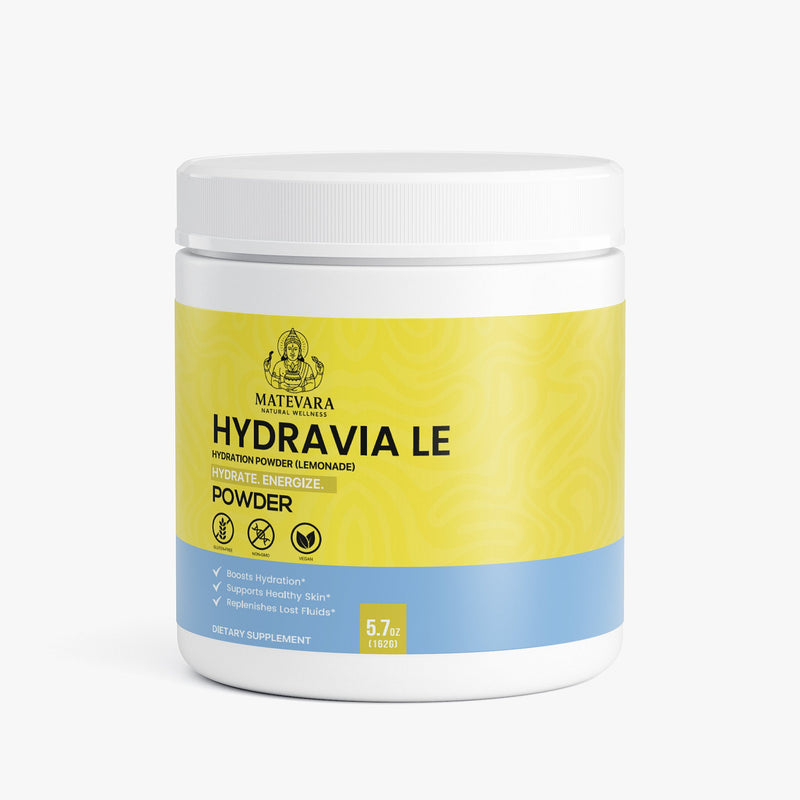 Hydravia Le Hydration Powder | Electrolyte Drink Mix with B Vitamins | Sugar - Free Lemonade Flavor | 5.71 oz (30 Servings) - Matevara