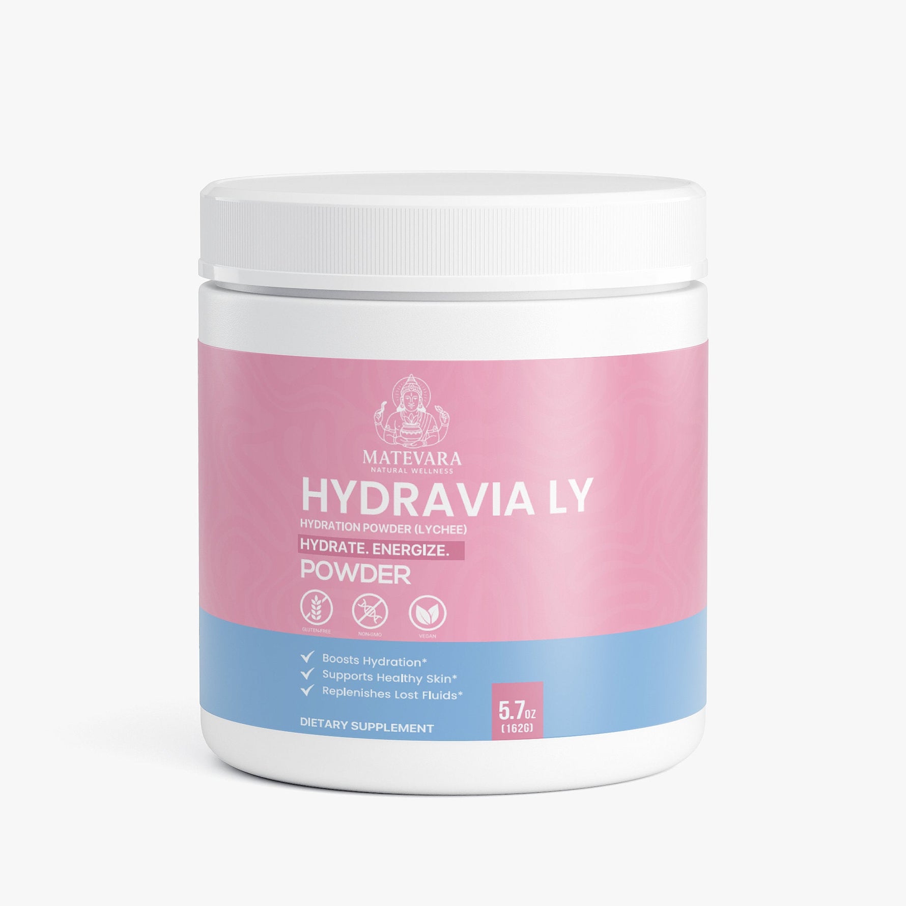 Hydravia Ly Hydration Powder Lychee | Electrolytes + B - Vitamins | Caffeine - Free Energy Drink Mix | 5.71 oz - Matevara