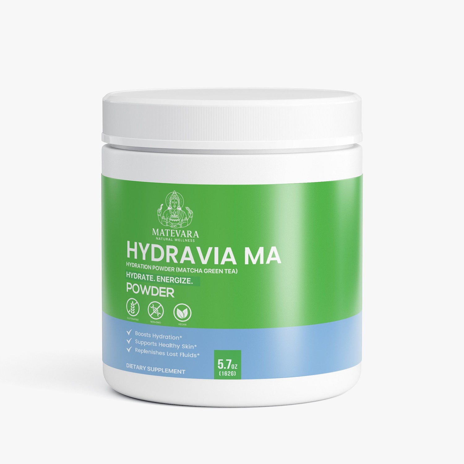 Hydravia Ma Hydration Powder Matcha | Electrolytes + B - Vitamins | Caffeine - Free Energy Drink Mix | 5.71 oz - Matevara
