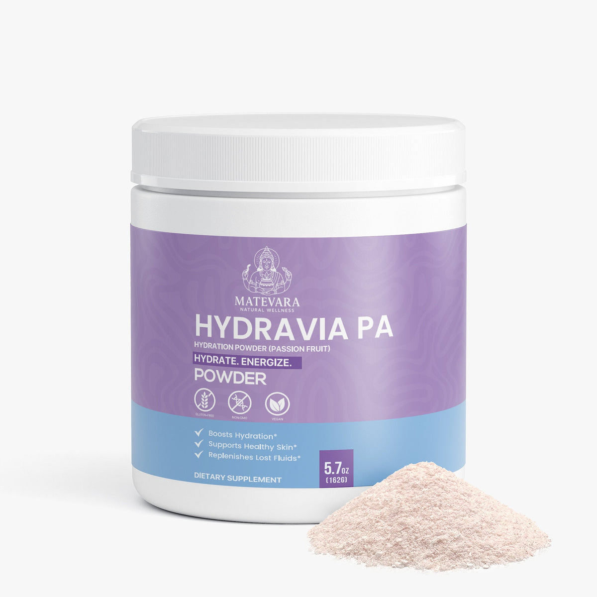 Hydravia Pa Hydration Powder Passion Fruit | Electrolytes + B - Vitamins | Energy Drink Mix | 5.71 oz - Matevara