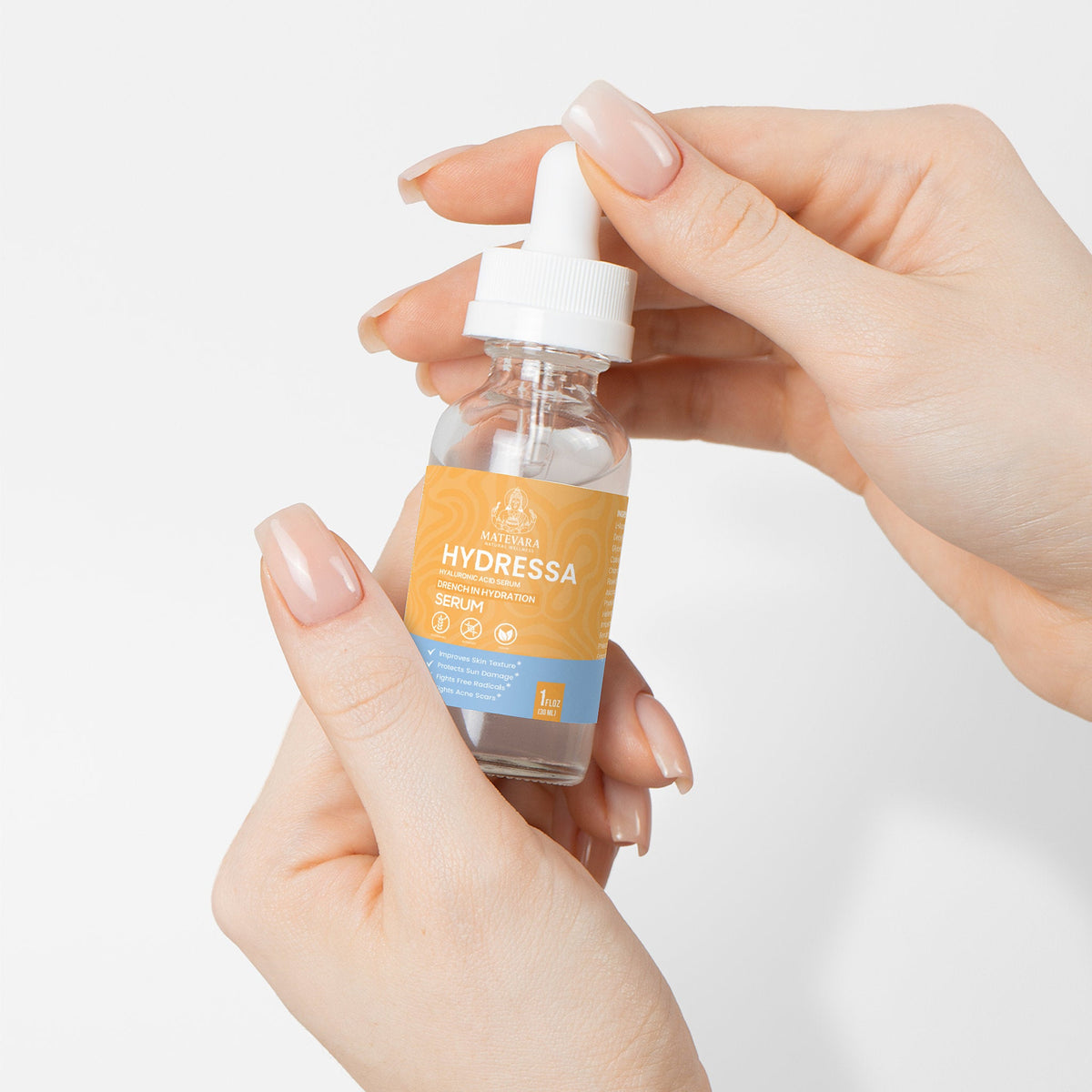 Hydressa Hyaluronic Acid Serum for Face | 4 Types HA + Hydration Support | Facial Serum | 1 fl oz - Matevara