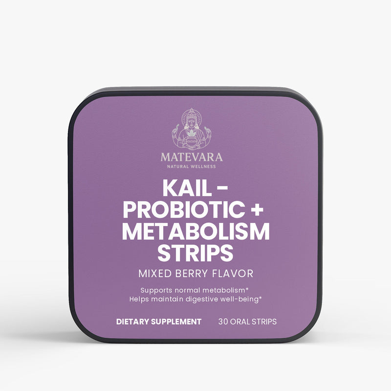 KAIL Probiotic + Metabolism Strips | Bifidobacterium lactis & Polydextrose | Mixed Berry Quick - Dissolve Oral Strips | Digestive Balance | 30 Count (1.2 oz)* - Matevara