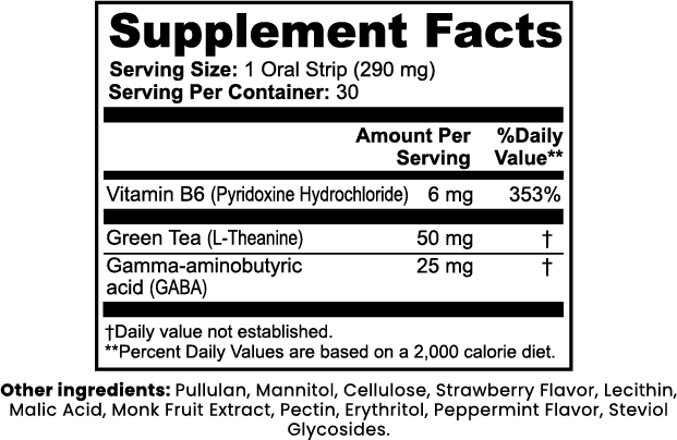 KALA Cognitive Relax Strips | L - Theanine, GABA & Vitamin B6 | Strawberry - Peppermint Oral Strips | Calm & Focus Support | 30 Count (1.2 oz)* - Matevara