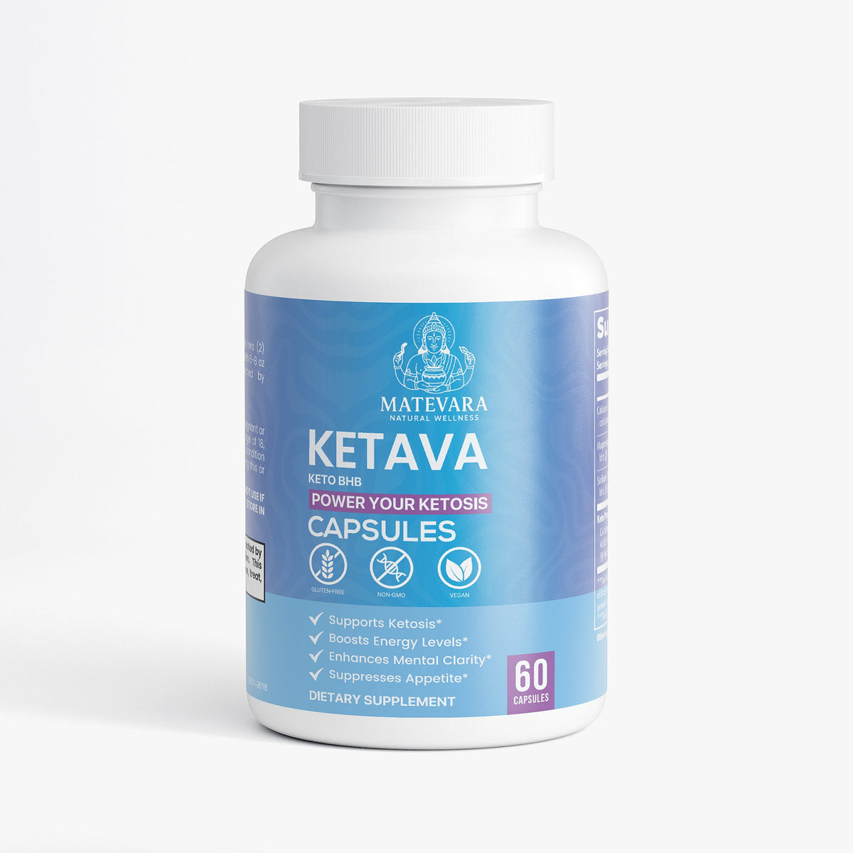 Ketava Keto BHB Capsules | Exogenous Ketones with MCT + BHB Salts | Ketosis Support Supplement | 60 Capsules - Matevara