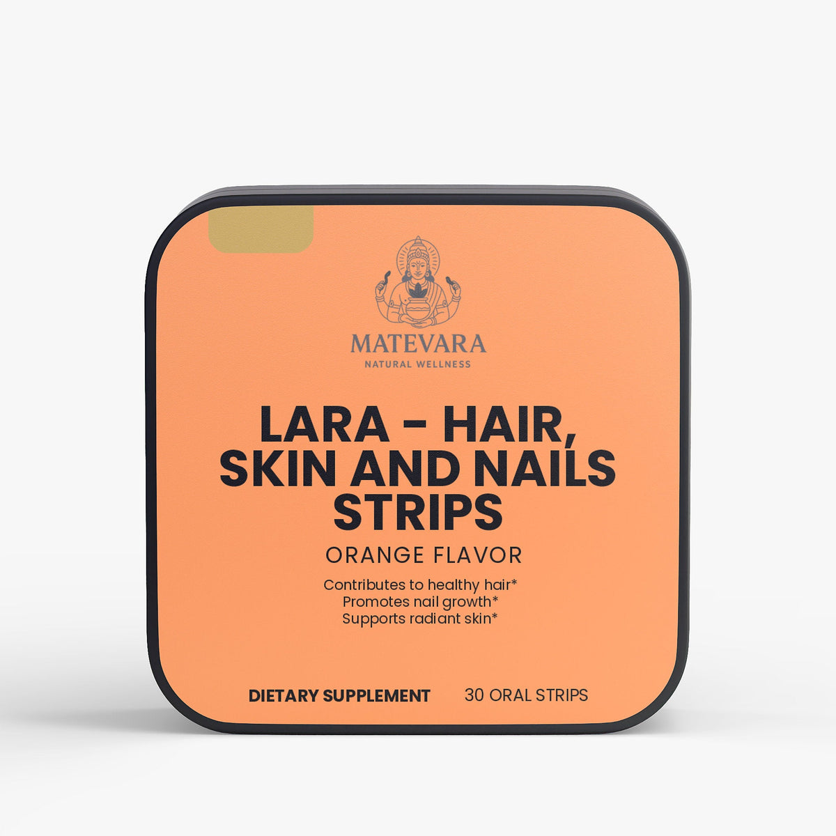 LARA Hair, Skin and Nails Strips | 5000 mcg Biotin, Folate & Vitamin D3 | Orange Flavor Oral Strips | Beauty Support Supplement | 30 Count (1.2 oz)* - Matevara