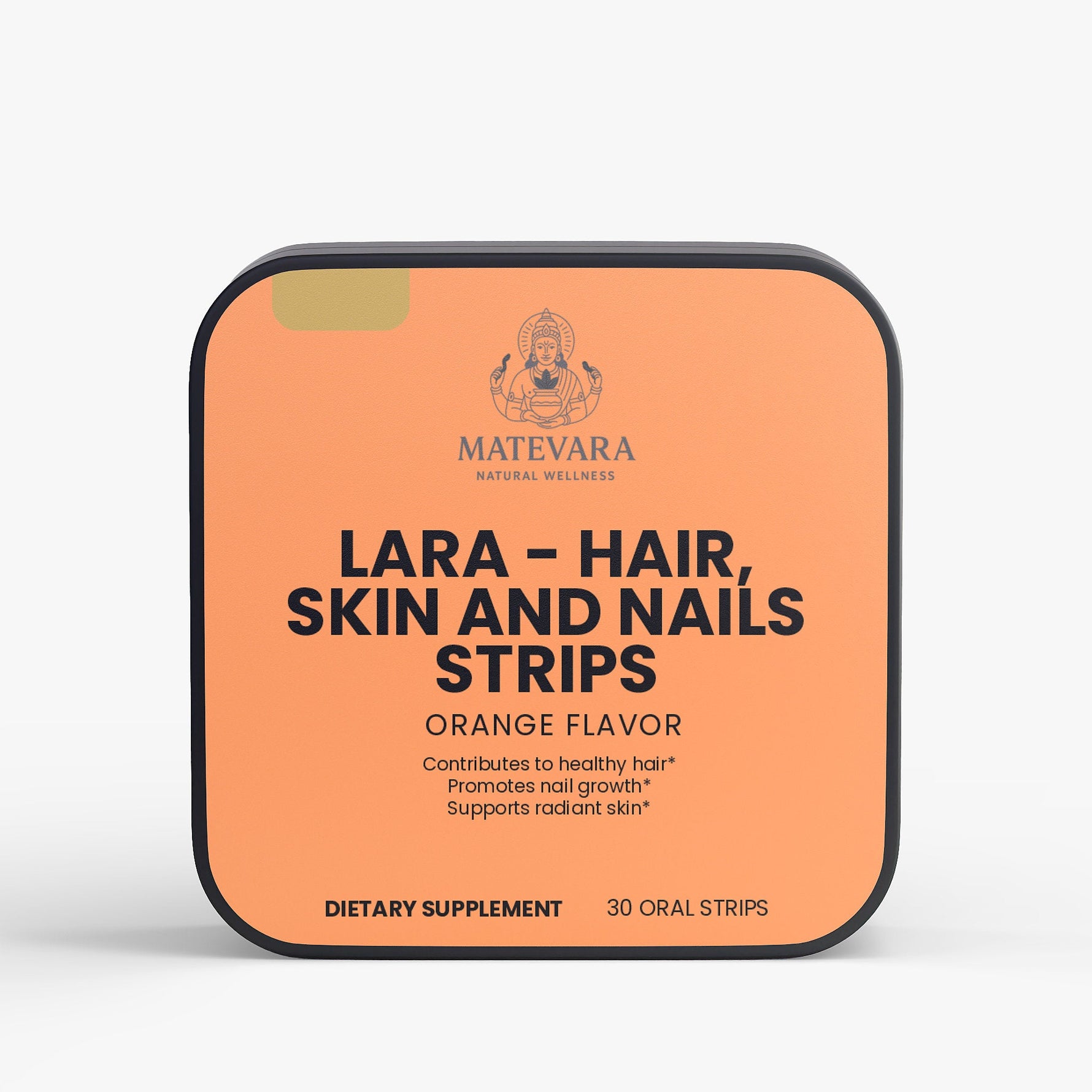 LARA Hair, Skin and Nails Strips | 5000 mcg Biotin, Folate & Vitamin D3 | Orange Flavor Oral Strips | Beauty Support Supplement | 30 Count (1.2 oz)* - Matevara