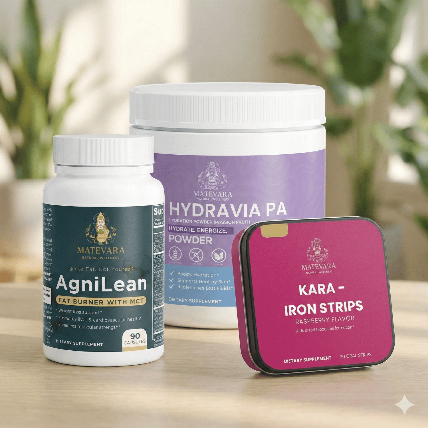 Matevara Vitality Trio: Hydration, Iron & Metabolism Support Bundle - Matevara
