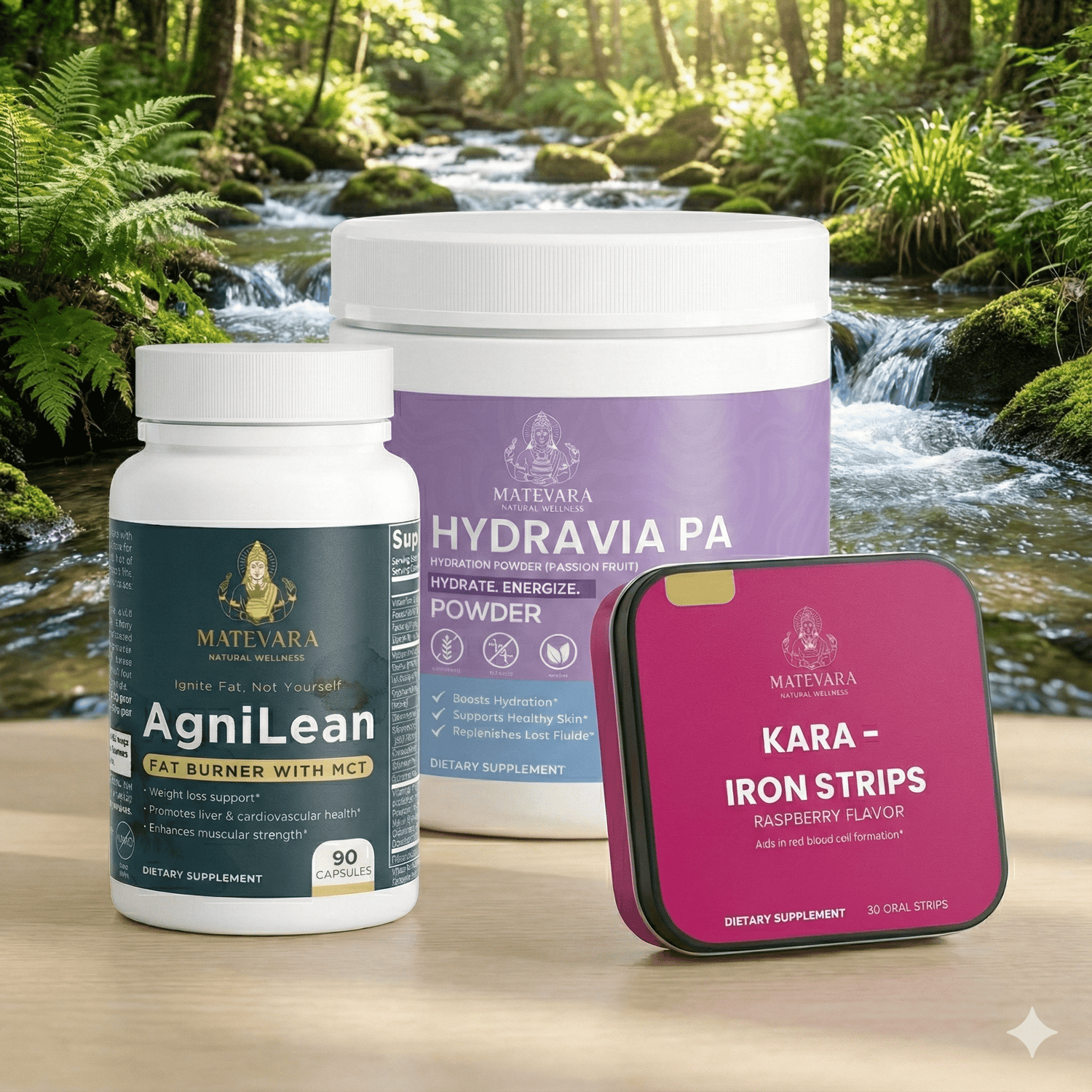 Matevara Vitality Trio: Hydration, Iron & Metabolism Support Bundle - Matevara